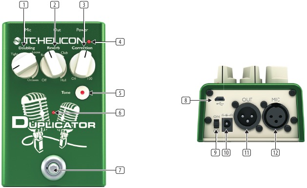TC Helicon DUPLICATOR - Ultra-Simple Vocal Effects Stompbox Manual