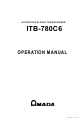 Amada ITB-780C6 Operation Manual