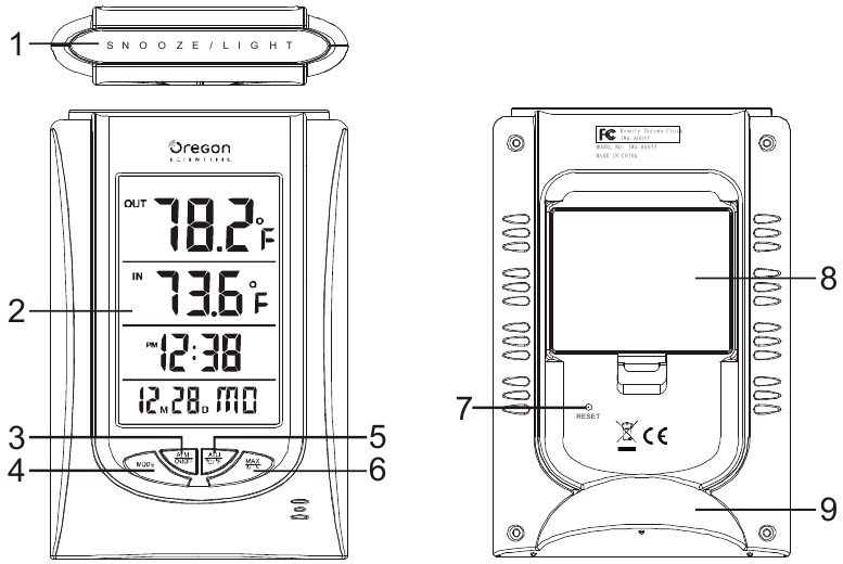 Oregon Scientific IWA80055 Wireless Thermo Clock Manual ManualsLib