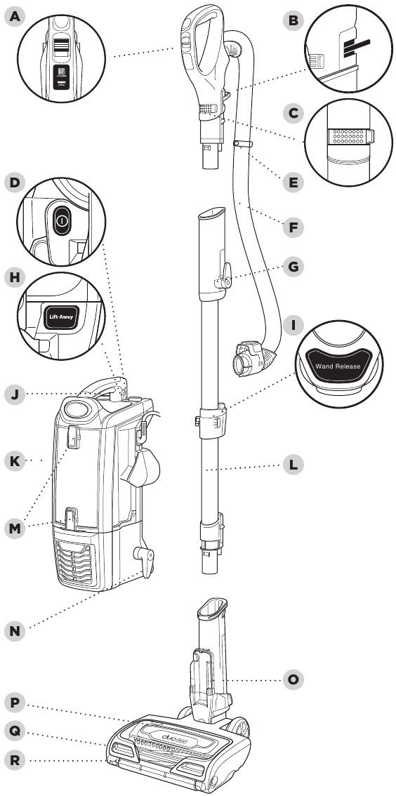 Shark NZ801UK, NZ801UKT Series DuoClean Powered Lift-Away - Vacuum ...