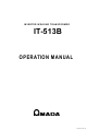 Amada IT-513B Operation Manual