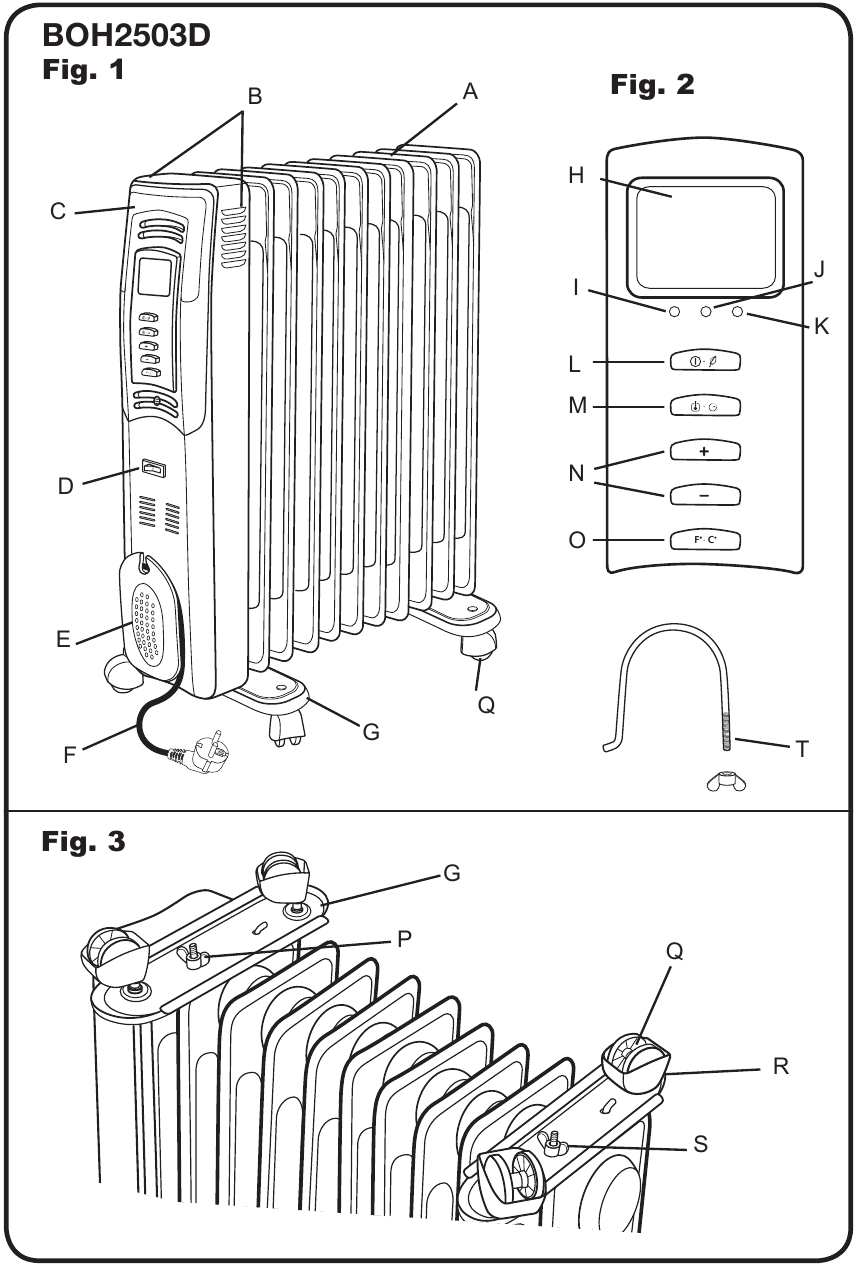 Bionaire BOH2503D Oil Filled Radiator Manual ManualsLib