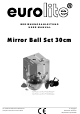 EuroLite Mirror Ball Set 30cm User Manual
