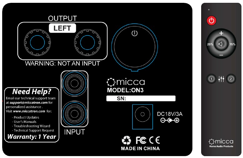 Micca ON3 Powered Bookshelf Speaker Manual ManualsLib