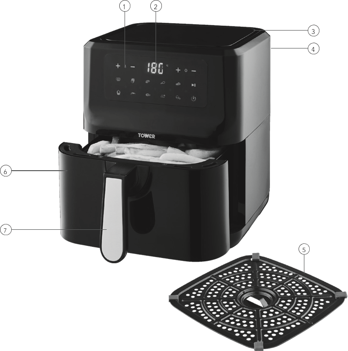 Tower T17089 - Air Fryer 5 Litre Manual | ManualsLib
