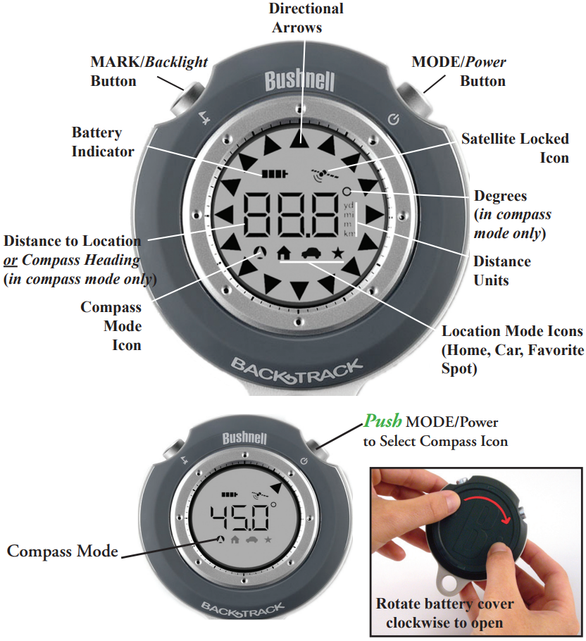 Bushnell BackTrack 360050; 360051; 360052; 360053; 360055 Manual