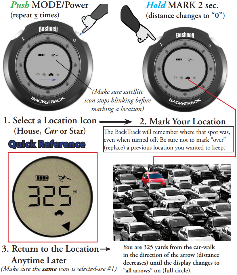 Bushnell BackTrack 360050; 360051; 360052; 360053; 360055 Manual