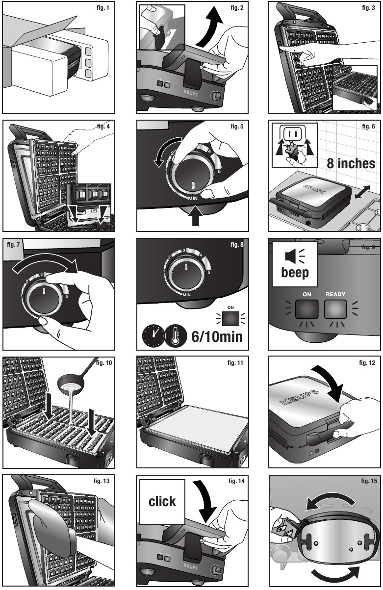 KRUPS GQ502 Belgian Waffle Maker Manual ManualsLib
