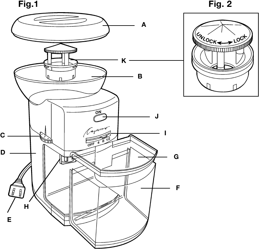 Capresso 551 - Coffee Burr Grinder Manual 