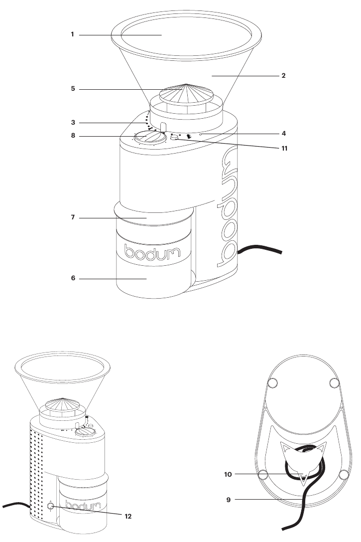 Bodum 109031 / 109033 BISTRO Electric Coffee Grinder Manual