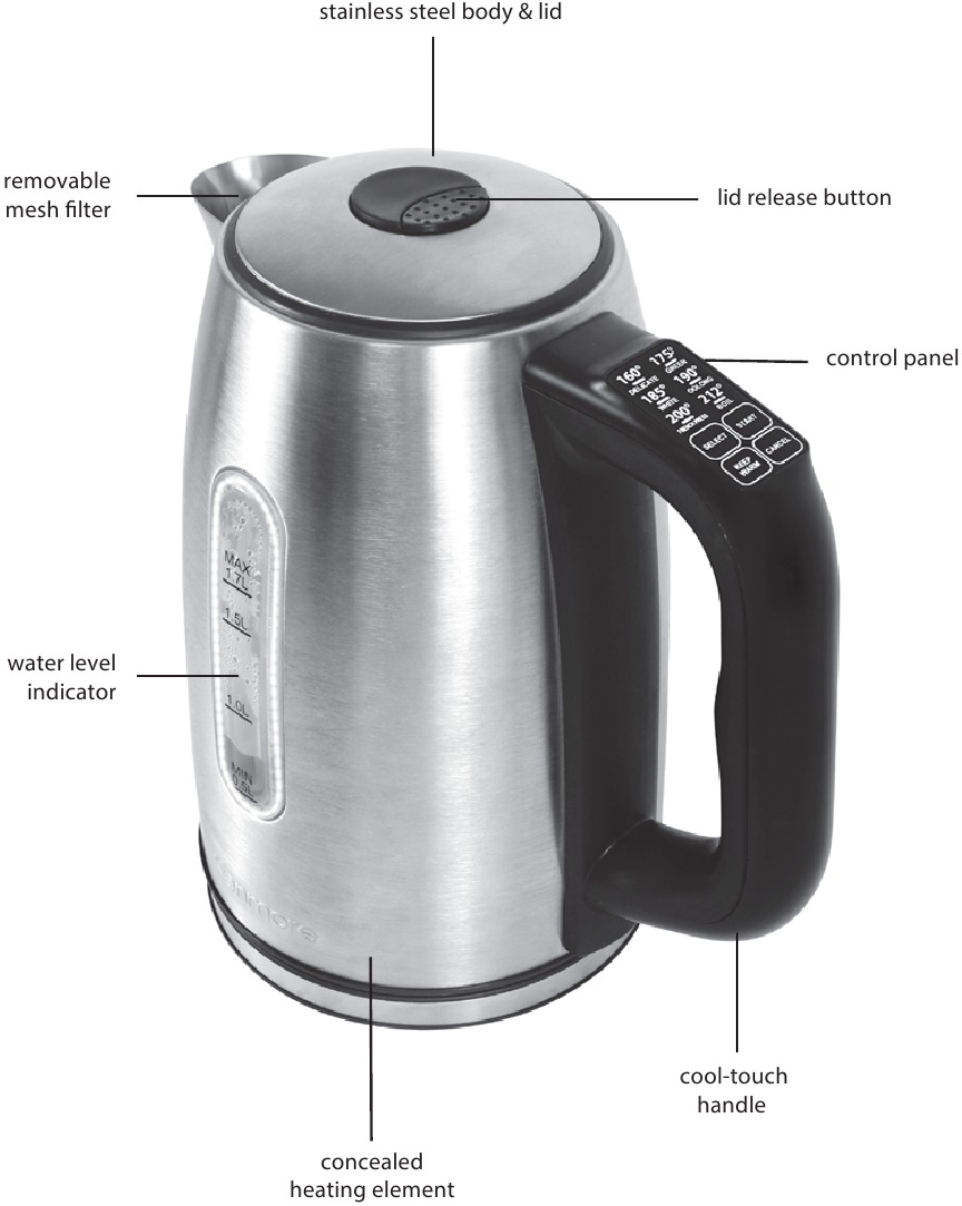 Kenmore KKTK1.7SD Electric Kettle 1.7L Programmable Manual ManualsLib