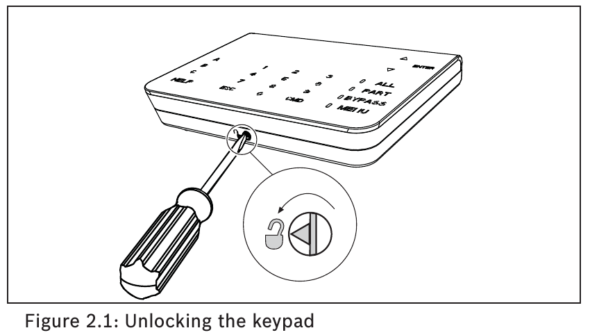 Bosch B921C Two Line Capactive Keypad Installation Guide