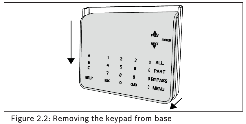 Bosch B921C Two Line Capactive Keypad Installation Guide