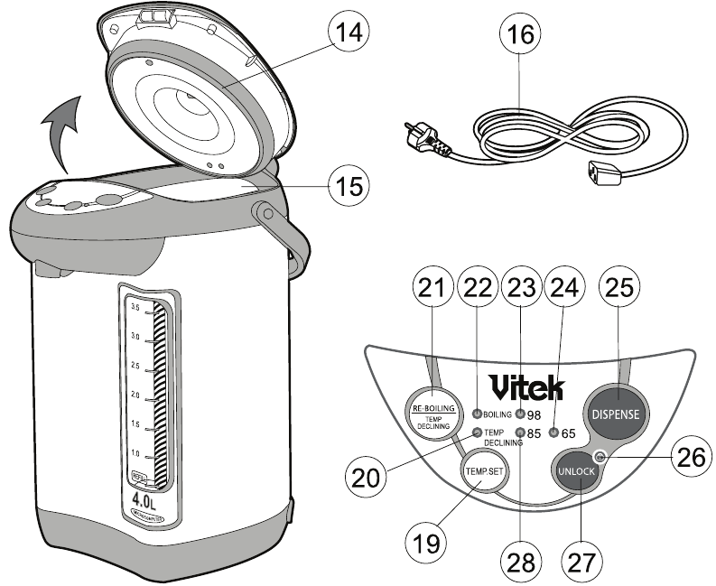 Vitek VT-1188 GY - Thermopot Manual | ManualsLib