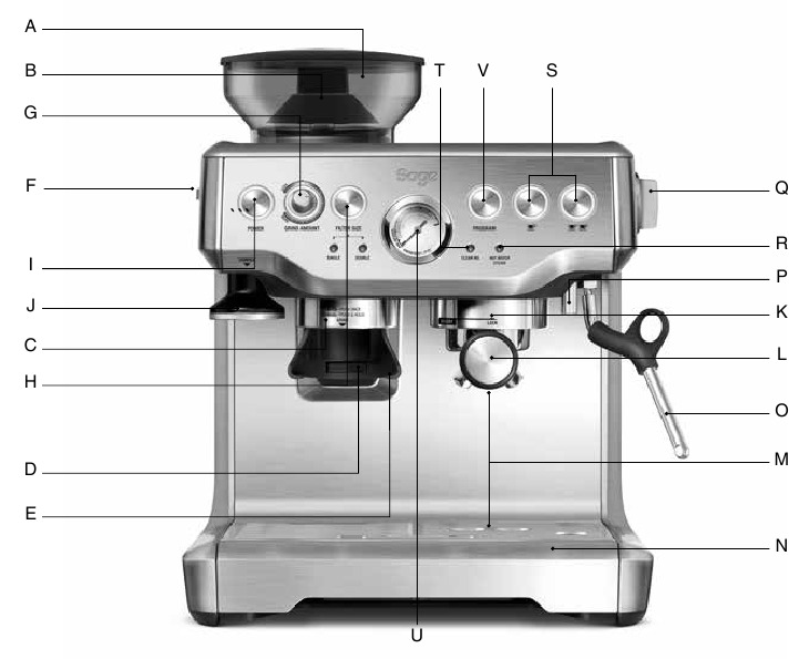 Sage the Barista Express BES875 / SES875 Espresso Machine 1850W
