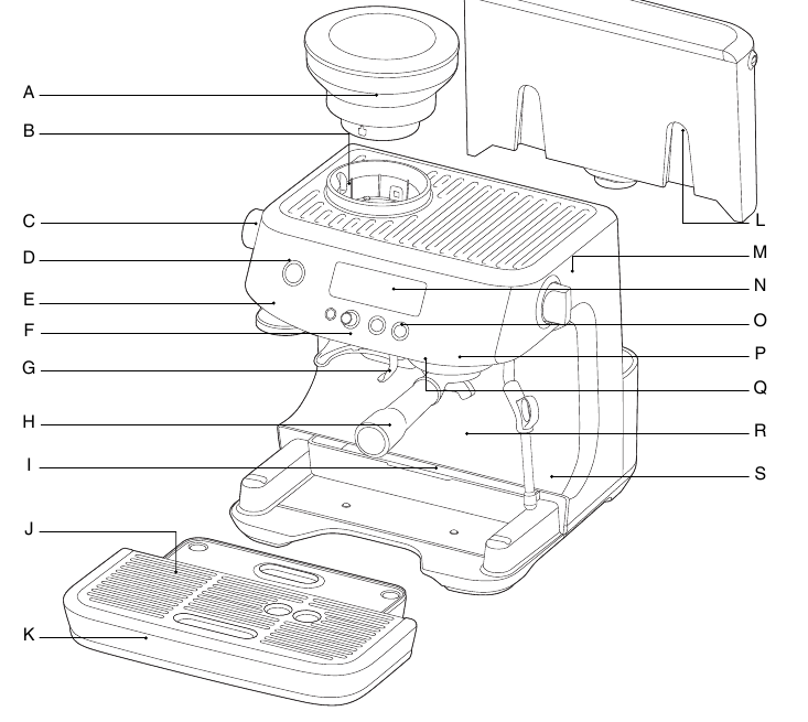 Sage the Barista Pro BES878 / SES878 Espresso Machine 1650W Manual