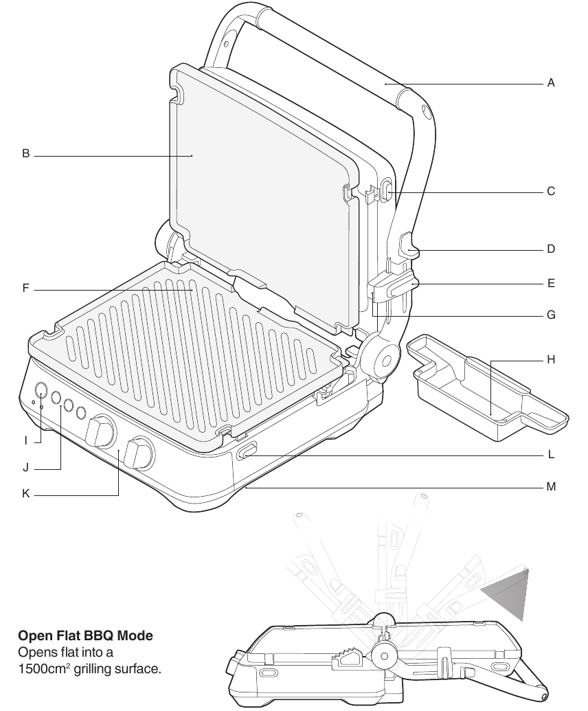 Sage the BBQ & Press Grill BGR700 / SGR700 Toaster Grill 1800W Manual