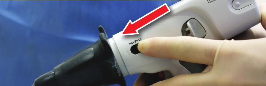 Stapler lockout - Step 1 - Slide a reverse switch