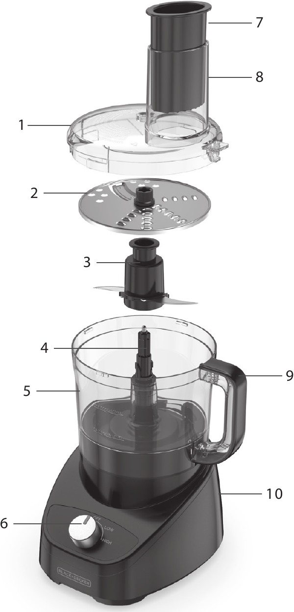 Black & Decker FP2500 10 Cups Food Processor for sale online