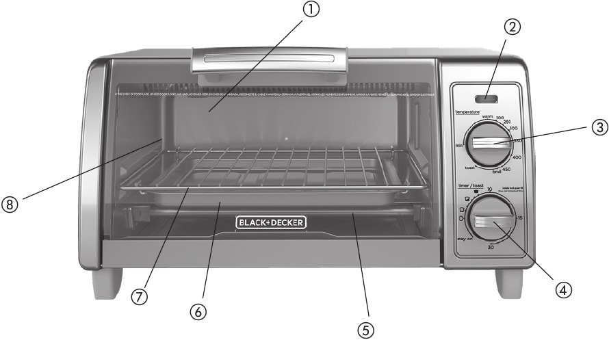 Black Decker TO1700SG TO1705SG TO1705SB 4 Slice Toaster Oven