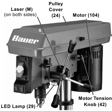 Bauer 22201E-B, 58782 - 10 In. 5-Speed Bench Drill Press Manual ...