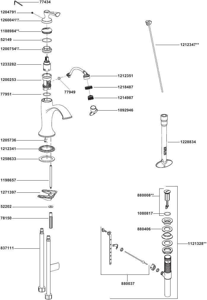 Kohler ELLISTON 72782T4 Single Handle Lavatory Faucet Installation