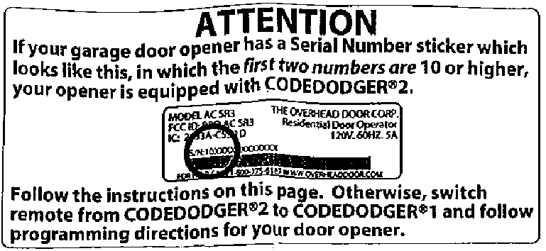 Overhead door 03T - 3 Button Remote Operating Manual | ManualsLib