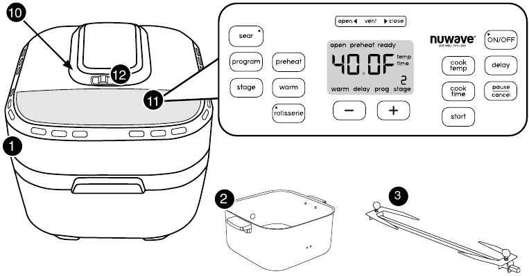 Nuwave Revolutionary Healthy Digital Brio 10QT Model 37101 Air Fryer Clean  EUC