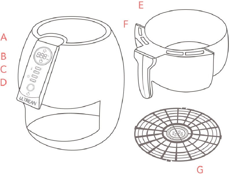 Ultrean AF01 4.2 QT Air Fryer Manual ManualsLib