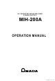 Amada MIH-200A Operation Manual