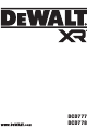 DeWalt DCD778 Original Instructions Manual