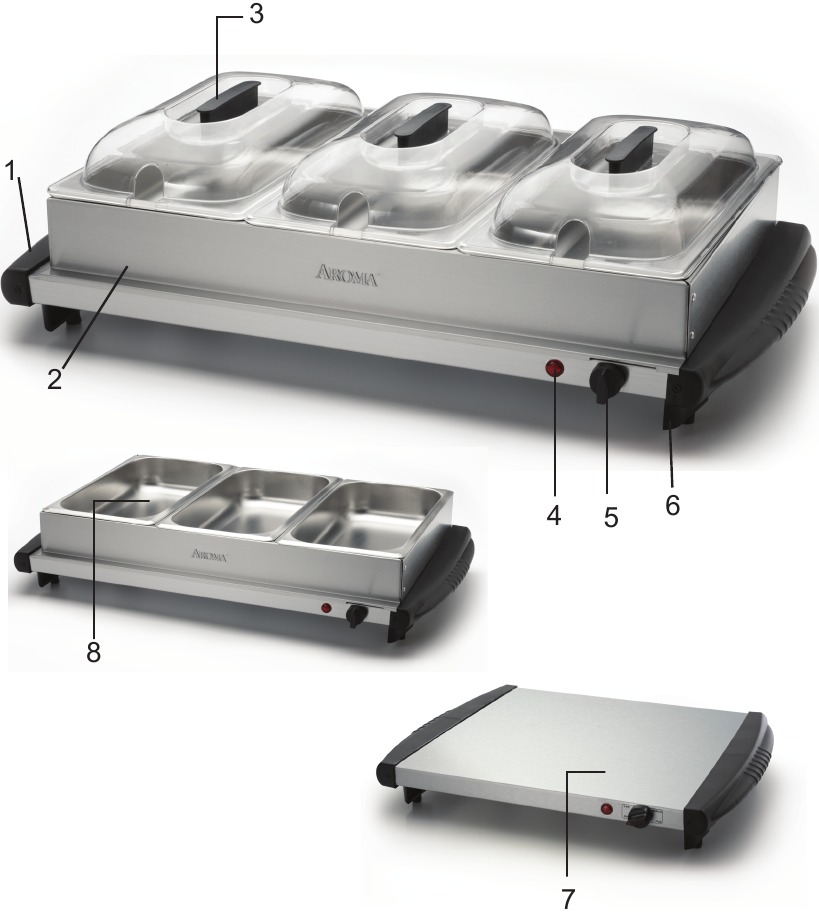 Aroma AWT1503SP Stainless Steel Buffet Server Manual and Warming Tray Manual ManualsLib