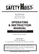 Safety Hoist HD-400 Series Operating Instructions Manual