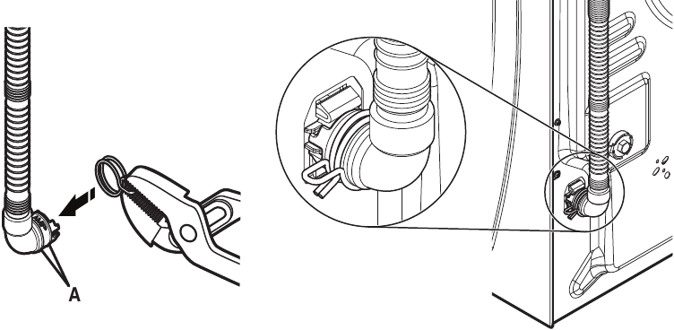 Attach drain hose to drain port