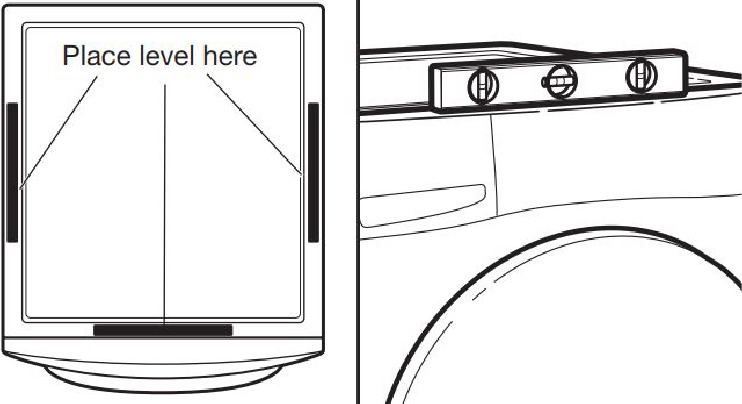 Check levelness of washer - Step 1