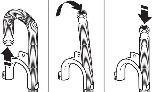 Remove drain hose form (floor drain installations only)