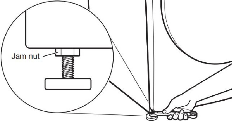 Tighten leveling feet