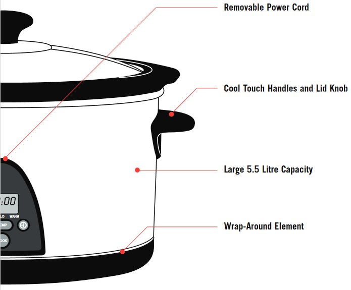 Sunbeam HP5590 Electronic Slow Cooker 5.5L Manual ManualsLib