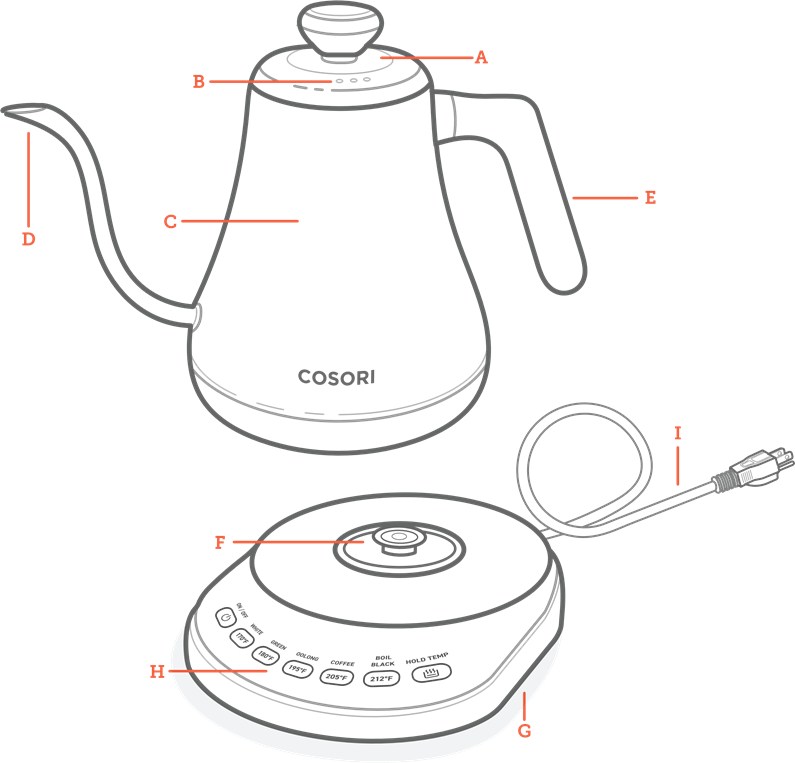 COSORI CO108NK Original Electric Gooseneck Kettle Manual ManualsLib