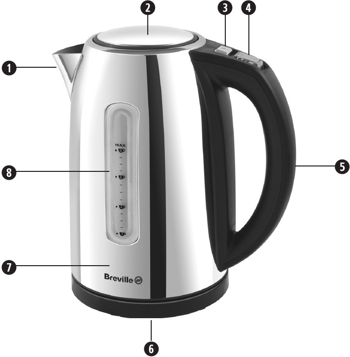 Breville VKJ785 Crystal Clear Multi Temperature Kettle, Glass