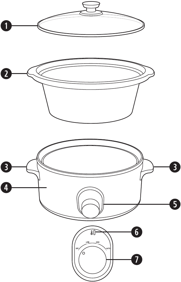 Replacement Ceramic 4.5L Stoneware for VTP105 Slow Cooker