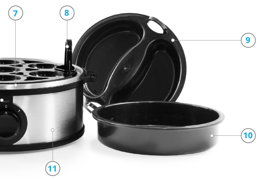Elite Gourmet EGC648 Stainless Steel Easy Egg Cooker, Poacher Manual