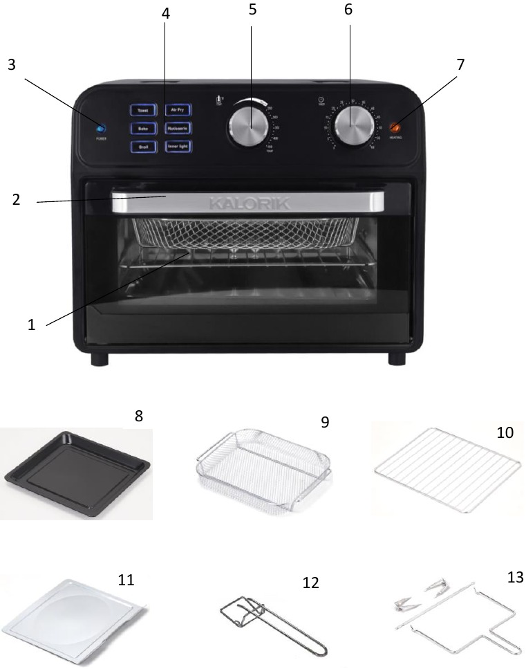 Kalorik AFO 46110 Digital Air Fryer Toaster Oven Manual ManualsLib