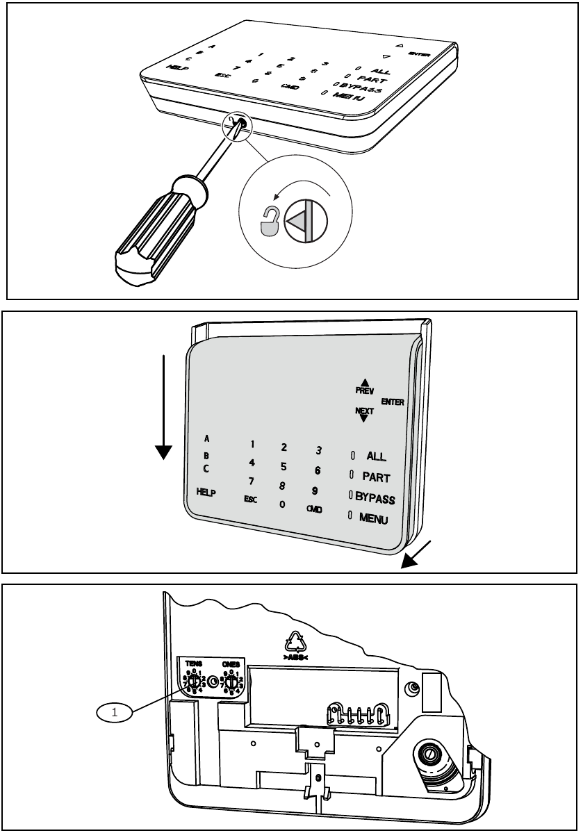 Bosch B920 Two Line Alphanumeric Keypad Installation Manual