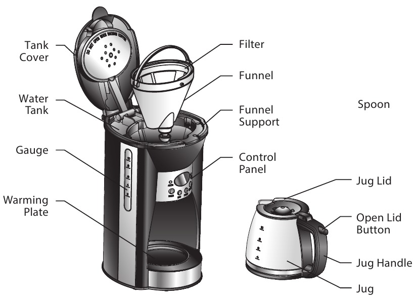 Logik LC10DCC12, LC10DCB12, LC10DCR12 Digital Coffee Maker Manual