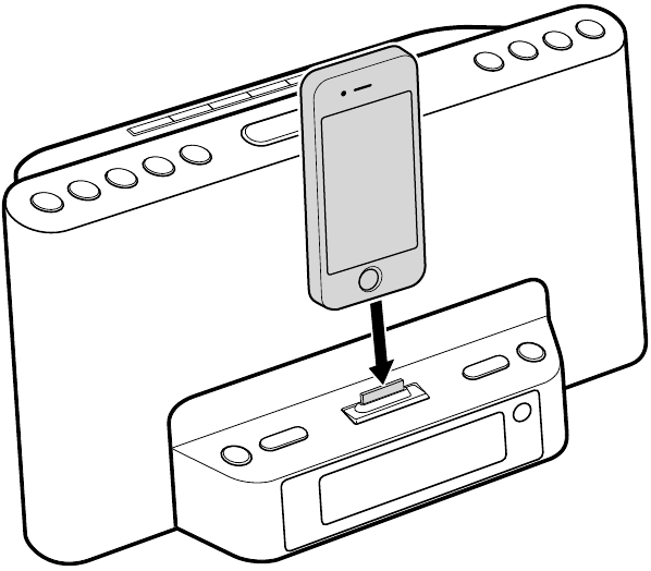 Set your iPod on the dock connector
