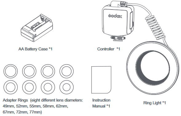 Flashpoint Ring72 Macro LED Ring Light - Dual Power With Adapter Rings For Close-Up Photography