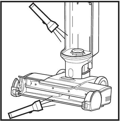 Shark HydroVac blockage locations diagram