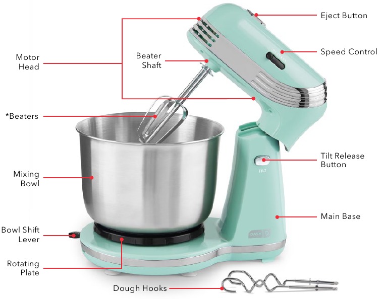 DASH D DCSM250 Every Day Stand Mixer Instruction Manual