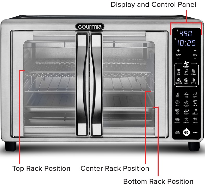 Gourmia GTF2448 French Door Digital Air Fryer Oven Manual ManualsLib